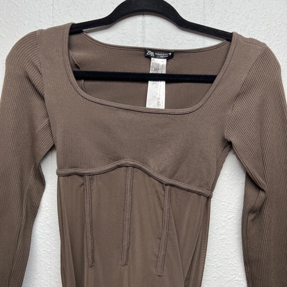 Zara Chic Coquette Feminine Understated Sultry Mesh Womens Bodysuit Size Medium - Picture 2 of 11